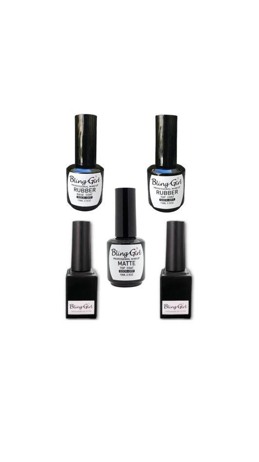 UV Base and Top Coat Combo - 5 Pieces