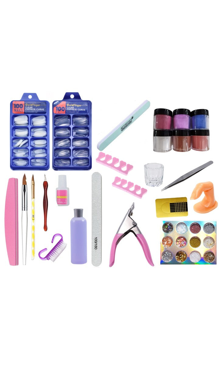 Professional Acrylic Colour Powders Starter Kit - 36 Pieces